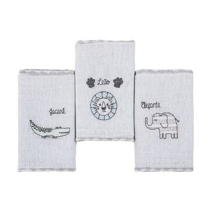 Imagem de Paninho De Boca Babete Papi Composê Bordado 03 Unidades 38x38cm