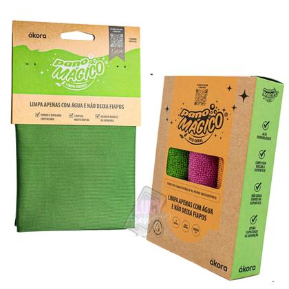 Imagem de Pano Mágico Limpa Vidros 40x40cm Flanelas Uso Geral 30x30cm 3 Un. Cores Sortidas