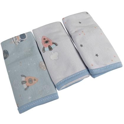 Imagem de Pano Paninho De Boca Malha 100% Algodão Fio 30 Menina Menino  C/3 Unidades