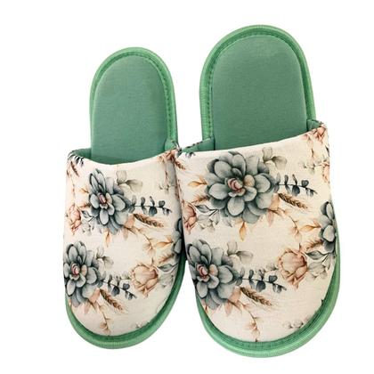 Imagem de Pantufa chinelo de quarto feminina floral super confortável