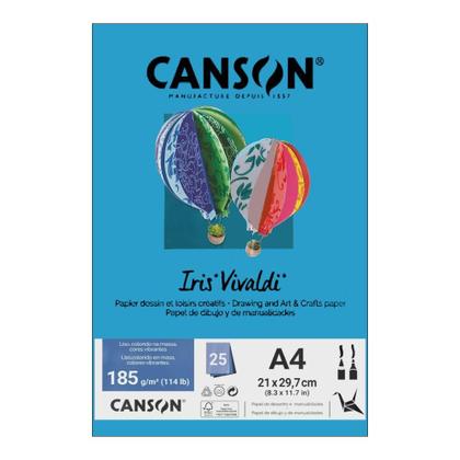 Imagem de Papel Canson A4 Iris Vivaldi 185G 25Fls Azul Royal