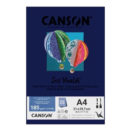 Imagem de Papel Canson A4 Iris Vivaldi 185G 25Fls ul Marinho