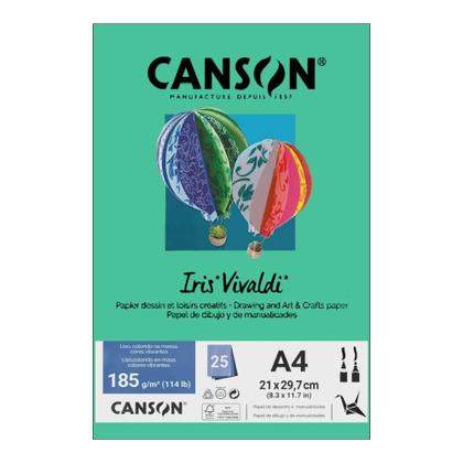 Imagem de Papel Canson A4 Iris Vivaldi 185G 25Fls Verde Menta