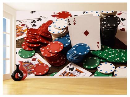 Imagem de Papel De Parede 3D Salão De Jogos Cartas Poker 3,5M Jcs70