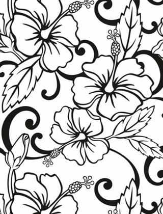 Imagem de Papel De Parede Adesivo Quarto Sala floral Branco Flores Preto FL152