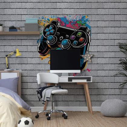 Imagem de Papel de Parede Video Game Quarto Gamer Joystick Painel 9m²