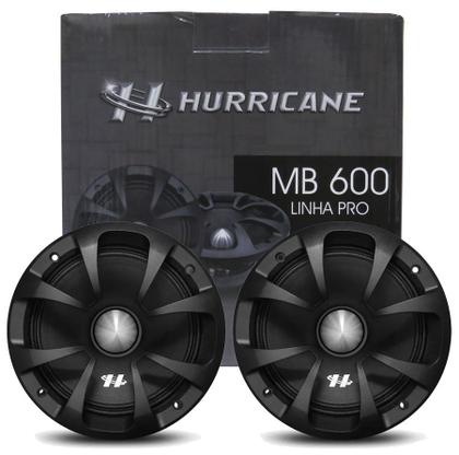 Imagem de Par Alto Falante Midbass Hurricane Pro MB600 6" Polegadas 500W RMS Bobina Simples