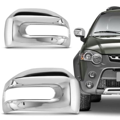 Imagem de Par De Aplique Cromado Retrovisor Idea Adventure Locker 08/10 - Strada/Palio Adv Locker 08