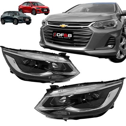 Imagem de Par Farol Onix 2020 2021 2022 2023 2024 Máscara Negra