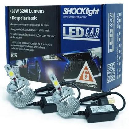Imagem de Par Lampada Super Led Shocklight H4 12V 35W 6000K