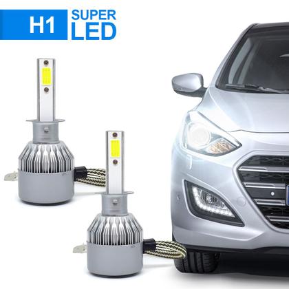 Imagem de Par Lâmpadas H1 Farol Milha Fiat Strada 2004 2005 2006 2007 Super Led C6 6000k 7200 Lumens Branco Frio Efeito Xenon