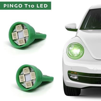 Imagem de Par Lâmpadas T10 Pingo Led Verde Lanterna Farolete Meia Luz Chevrolet Prisma 2006 2007 2008 2009 2010 2011 2012
