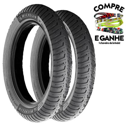 Imagem de Par Pneu Cg-Fan-Start-Titan 125/ 150/ 160 (80-100-18 + 100-90-18) Uso S/ Câmara City Extra Michelin 