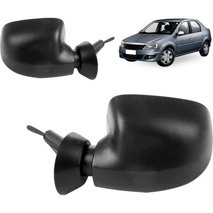 Imagem de Par Retrovisor Externo Logan Sandero 10/12 Stepway 09/12 com Controle Le + Ld