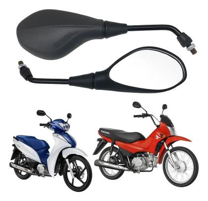 Imagem de Par Retrovisor Mini Honda Pop 110i Biz 125 Esportivo Premium