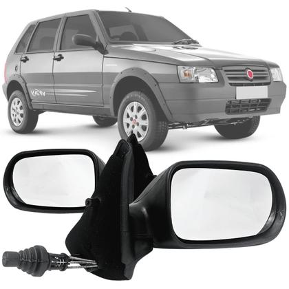Imagem de Par Retrovisor Uno Fire Flex 4 Portas 2006 2007 2008 2009 2010 Controle Manual