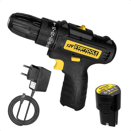 Imagem de Parafusadeira Bateria Recarregável 1.5ah Furadeira 12v Portátil Sem Fio Com Luz Led 25 Velocidades