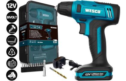 Imagem de Parafusadeira e Furadeira 12v 3/8 Kit Bits Wesco WS2555K