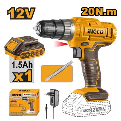 Imagem de Parafusadeira e Furadeira 3/8” À Bateria 12V UCDLI12189 Ingco