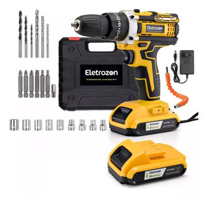 Imagem de Parafusadeira Furadeira De Impacto Eletrozon 2 BATERIAS 24v