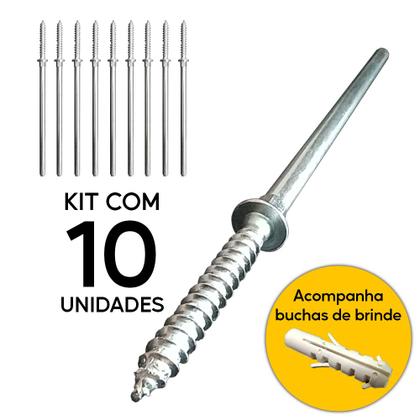 Imagem de Parafuso Pino Suporte Invisível Prateleira 10 Peças 170mm