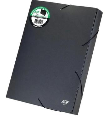 Imagem de Pasta Aba Elástica Plástica Oficio 20mm Black C/5 Unidades