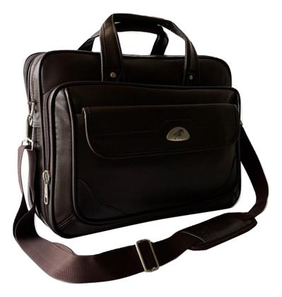 Imagem de Pasta Bolsa Couro Sint P Trabalho Masculina Advogados Notebook Livros Faculdade