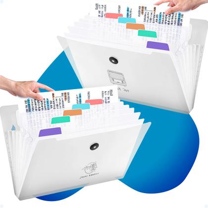 Imagem de Pasta Organizadora Sanfonada Transparente Porta Arquivos A4