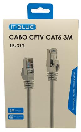 Imagem de Patch Cord Cftv Rede Cat6 3 Metros Cabo de Internet