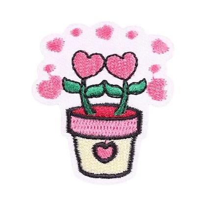 Imagem de Patch Termoadesivo Bordado Borboleta Listras Rosa Com Slogan Para Decoração De Roupas E Emblemas