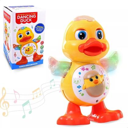 Imagem de Pato Dançante Brinquedo Musical Anda Dança Mexe Com Luz e Som Duck Dancing Patinho