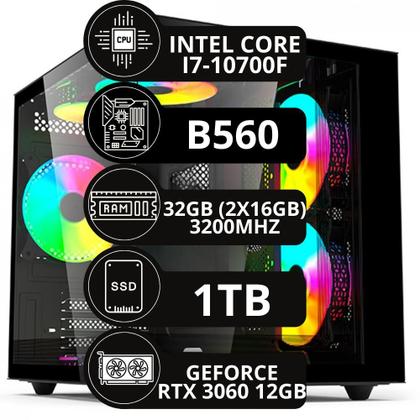 Imagem de Pc Gamer Aquario Intel I7 10700f 32gb Rtx 3060 12gb Ssd 1tb