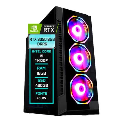 Imagem de PC Gamer Fácil Intel core I5 11400F ( 11ª Geração) 16GB DDR4 RTX 3050 8GB GDDR6 SSD 480GB - Fonte 750w