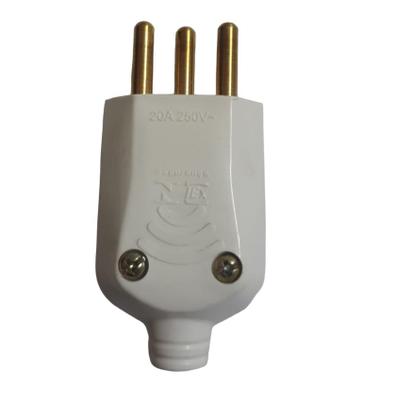 Imagem de Pct 05 Pino De Tomada 20a Macho Reto Prensa Cabo 3p+T 3P