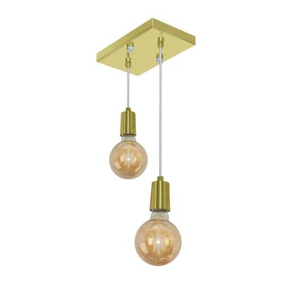 Imagem de Pendente Retangular Duplo Tubo Gourmet Dourado