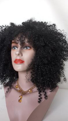 Imagem de Peruca cacheada cabelo 4 c humano