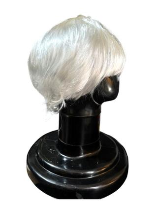 Imagem de Peruca de cabelo sintetica Branca curta unissex c/ touca