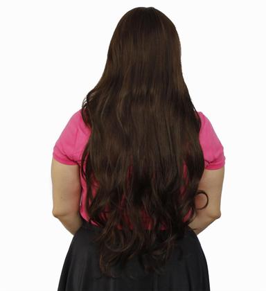 Imagem de Peruca Lace Wig Ondulada Franjão Chocolate 8 Fibra Futura