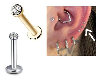 Imagem de Piercing Orelha Mini Ponto De Luz Australiano Aço Cirúrgico