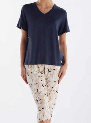 Imagem de Pijama Capri Pzama 050259 Feminino Estampado Viscolycra T. M/EG