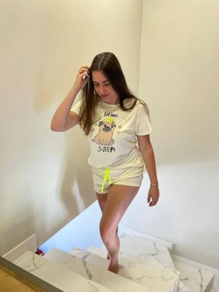 Imagem de Pijama Conjunto em Malha 100% Algodão estampa em Pug - Pijamas Lunar