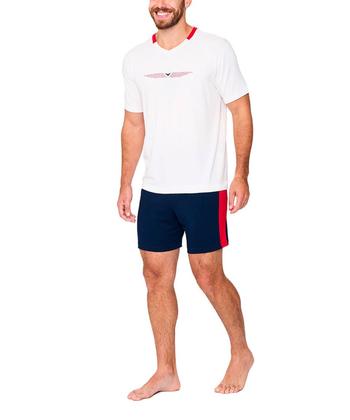 Imagem de Pijama Curto Podiun 258050 Masculino Gola V Viscolycra T. M/GG