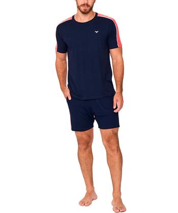 Imagem de Pijama Curto Podiun 258053 Masculino Recortes Viscolycra T. M/GG
