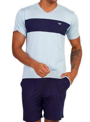 Imagem de Pijama Curto Podiun 258124 Masculino Gola V Viscolycra T. M/XG