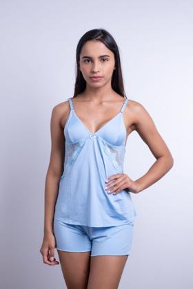 Imagem de Pijama Feminino Curto Alça Busto Renda tamanho P