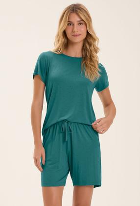 Imagem de Pijama Feminino Manga Curta Bermuda Viscolycra Cor com Amor