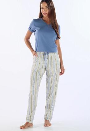 Imagem de Pijama Feminino Meia Manga Com Calça Algodão 100244