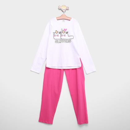 Imagem de Pijama Infantil Duzizo Brilha no Escuro Slippers Menina