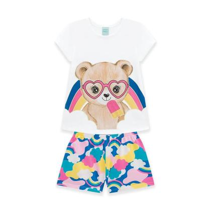 Imagem de Pijama Infantil Feminino Arco Iris com Mascara 112232 Kyly