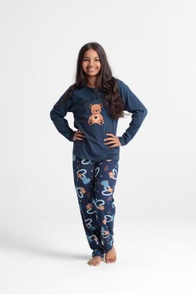 Imagem de Pijama Juvenil Menina Longo 100 Algodão